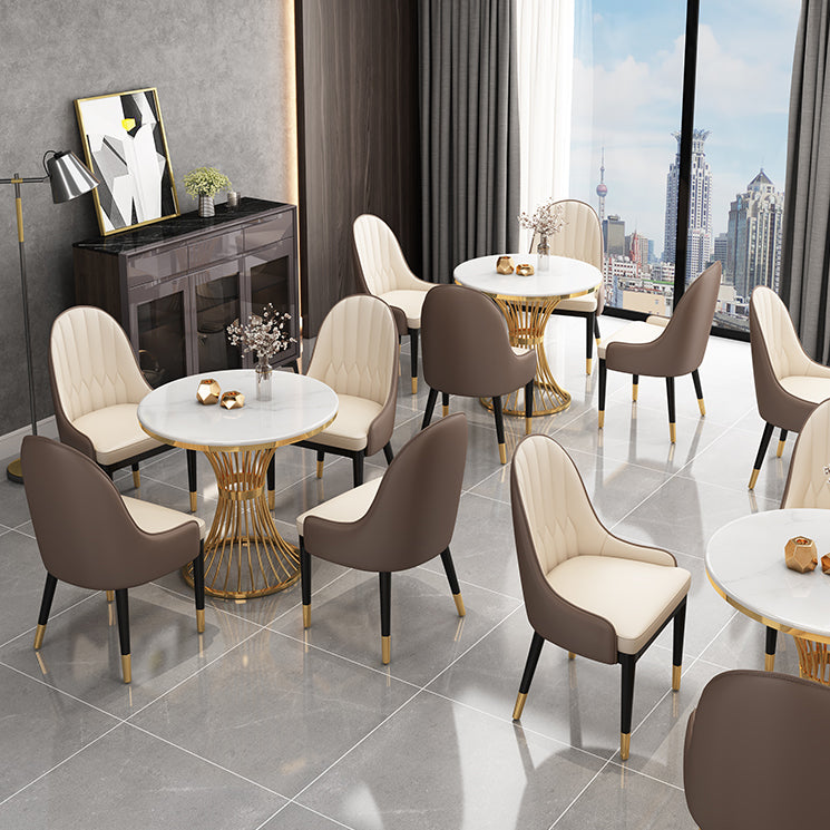 Modern Style Stone Dining Set Round 1/2/3/5 Pieces Dining Set for Home Use