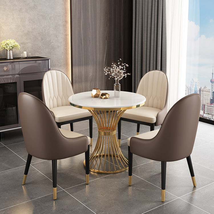 Modern Style Stone Dining Set Round 1/2/3/5 Pieces Dining Set for Home Use