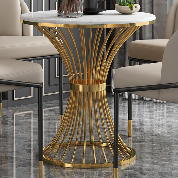 Modern Style Marble Dining Set Round 1/2/3/4/5 Pieces Dining Set for Home Use