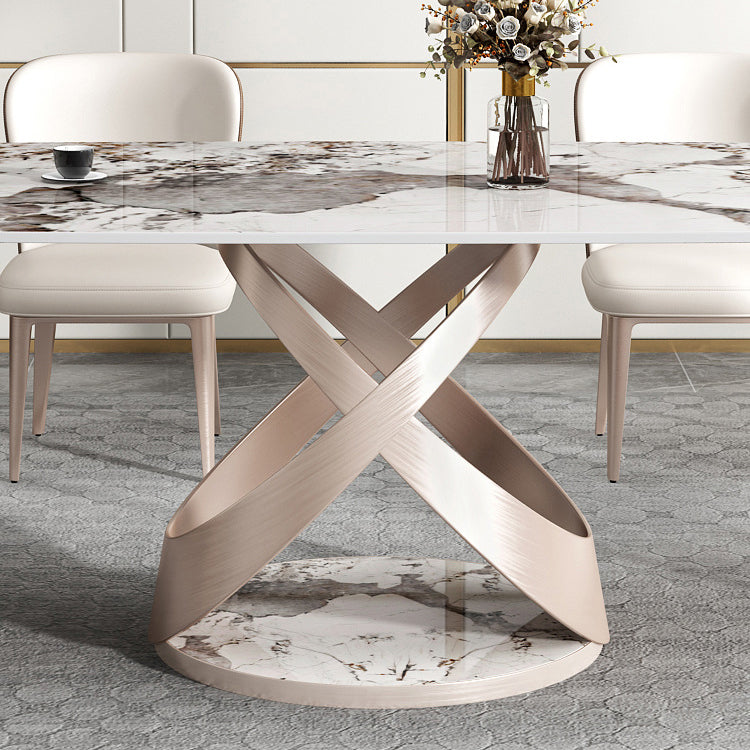 Contemporary Sintered Stone Dining Table Set Rectangle 1/2/5/7 Pieces Dining Set