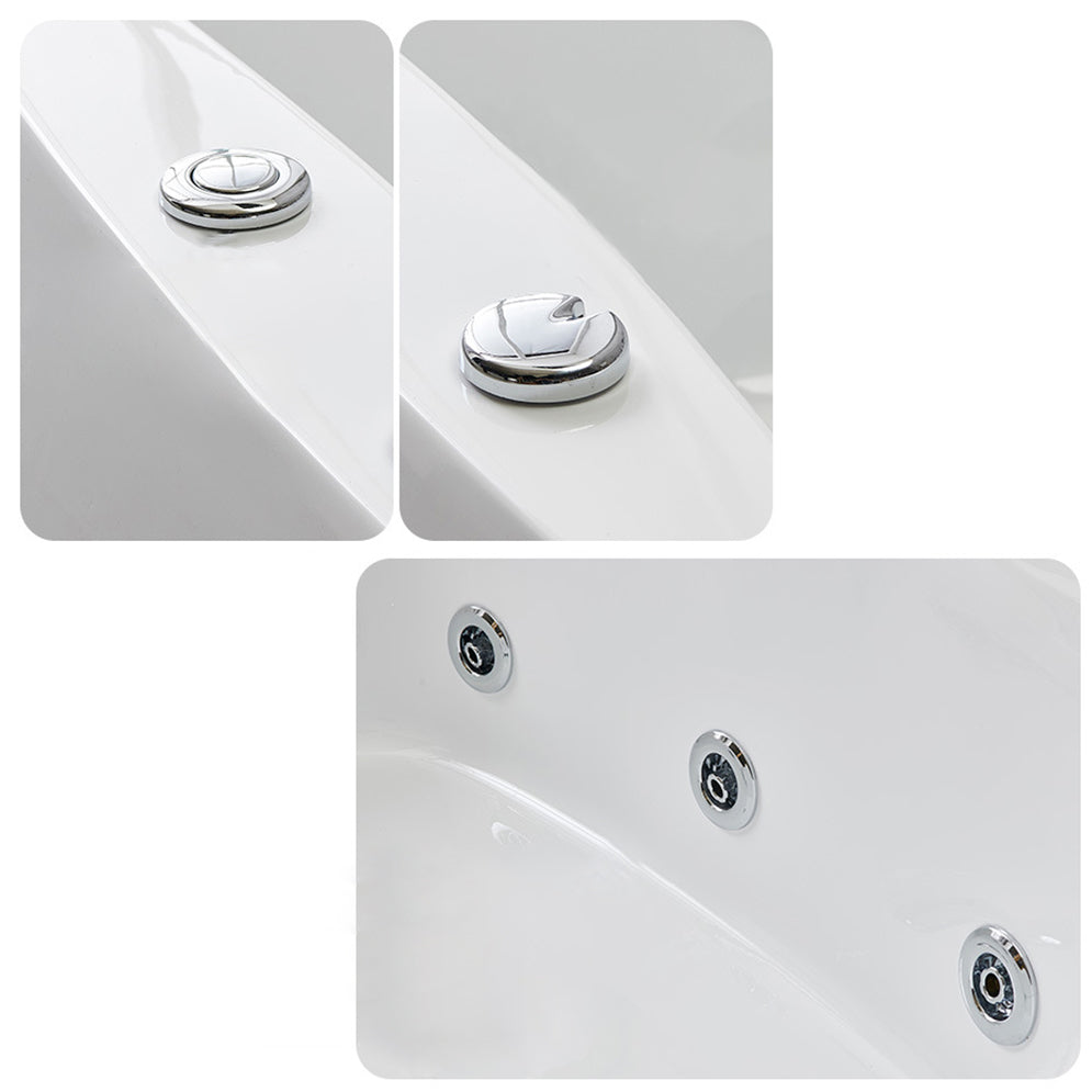 Modern Oval Acrylic Bathtub Hotel Freestanding Bath Tub in White