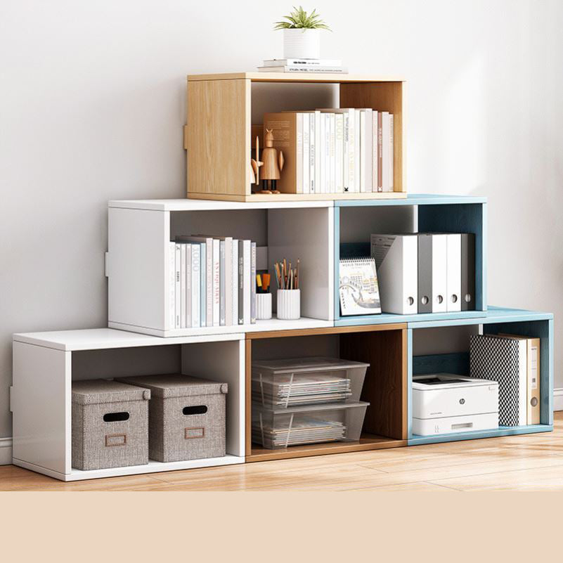 Contemporary Bookshelf Wood Closed Back Shelf Bookcase for Study Room