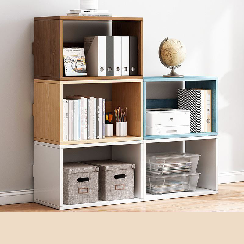 Contemporary Bookshelf Wood Closed Back Shelf Bookcase for Study Room
