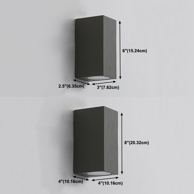 2 Lights Rectangular Wall Lighting Fixtures Modern Style Metal Wall Washer Sconce