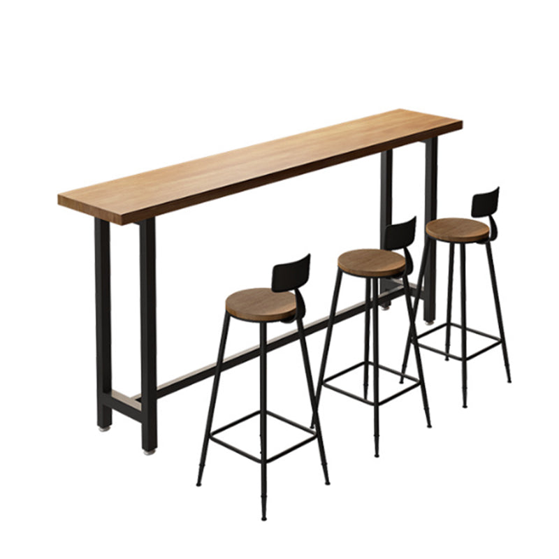Solid Wood Pub Table Modern Bar Height Rectangle Bar Table for Indoor