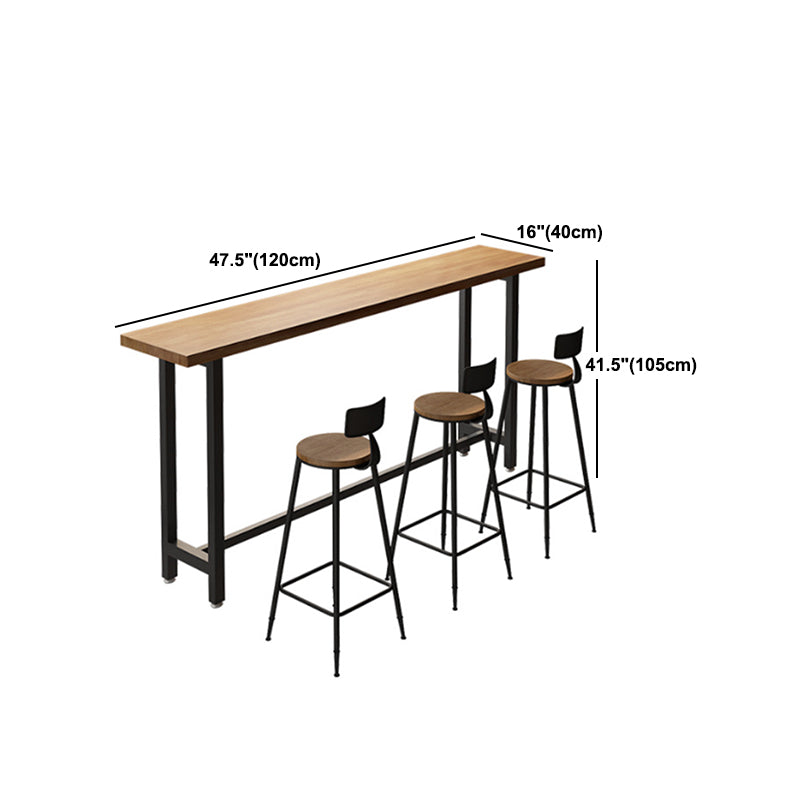 Solid Wood Pub Table Modern Bar Height Rectangle Bar Table for Indoor