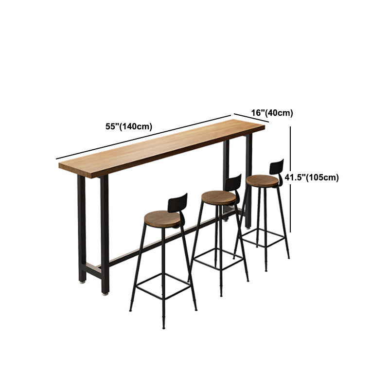Solid Wood Pub Table Modern Bar Height Rectangle Bar Table for Indoor
