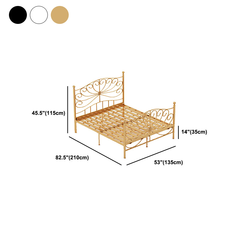 Metal Open-Frame Bed 45.27" High Wire-Grid Bed with Custom Gold Legs