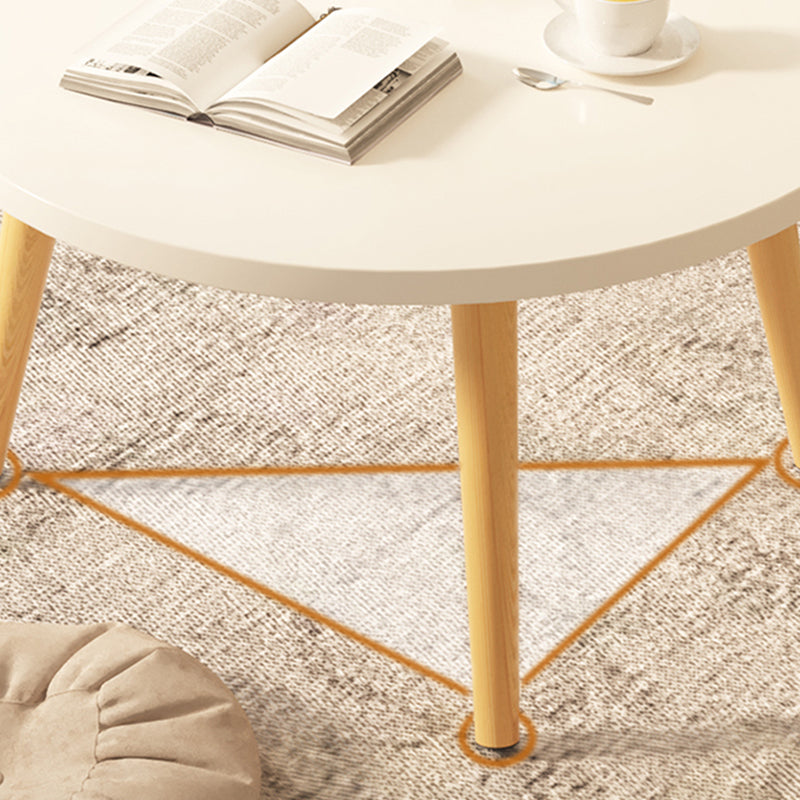 19.7" H Round Wood Cocktail Table Modern 3 Legs Coffee Table