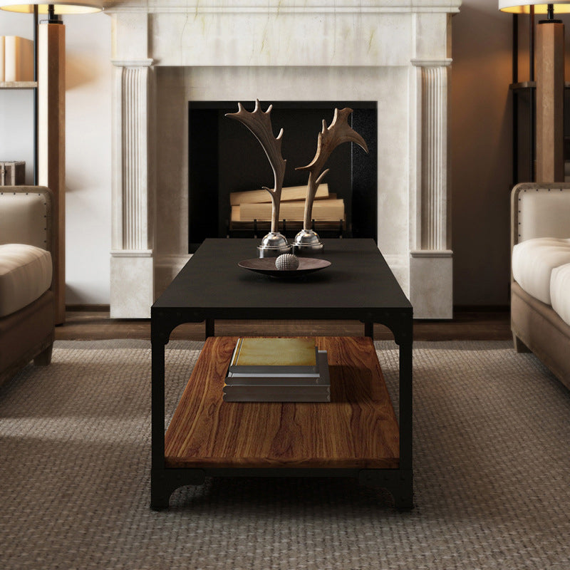 Contemporary Coffee Cocktail Table Solid Wood 4 Legs Coffee Table