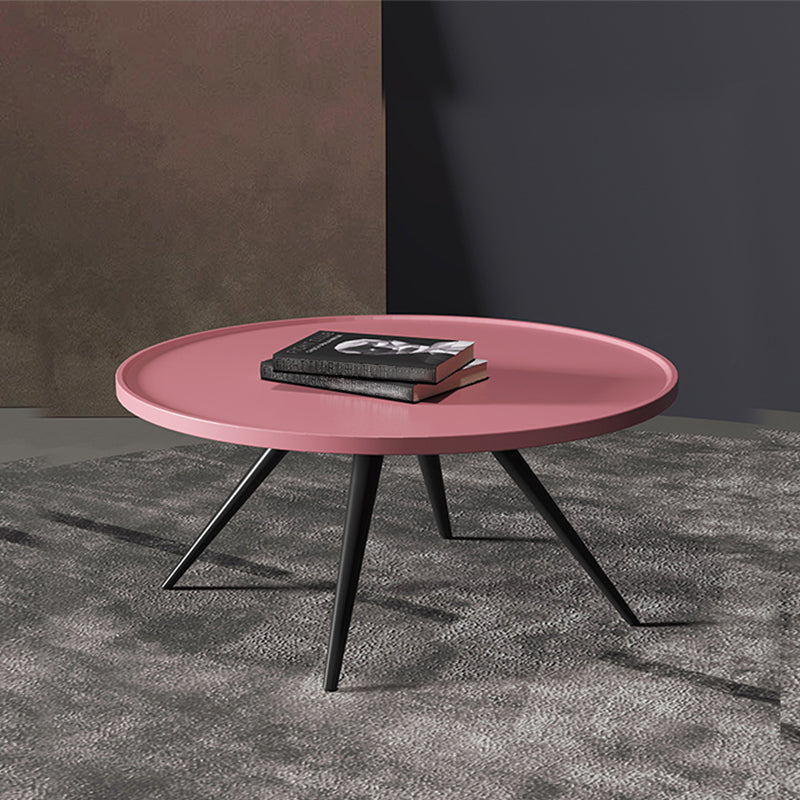 Pine Wood 4 Legs Coffee Table Modernism Round Tray Table Cocktail Table