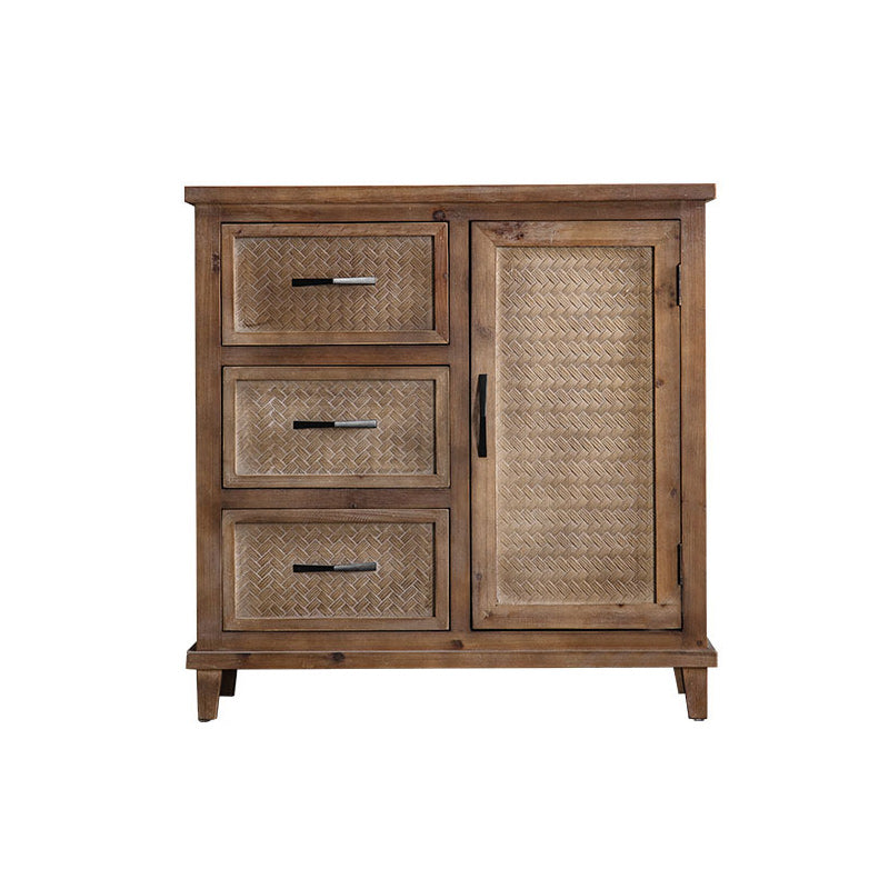 Industrial Wooden Cabinet with Doors and Drawers Distressed Wood Cabinet