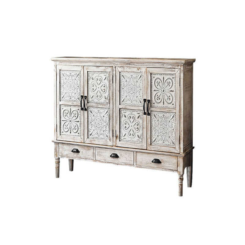 Industrial Accent Cabinet with Legs and Wooden Shelf Distressed Wood Cabinet