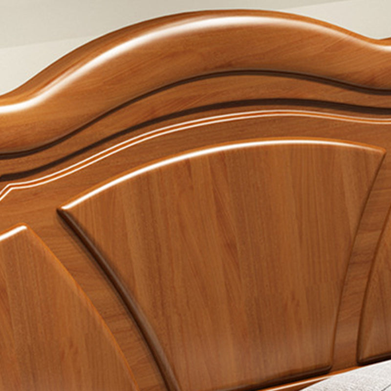 Traditional Panel Camelback with Headboard Pine Wood Standard Bed