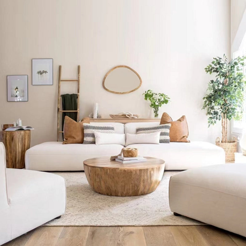 Solid Wood Distressed Coffee Table Scandinavian 14.96" H 1 Single Cocktail Table