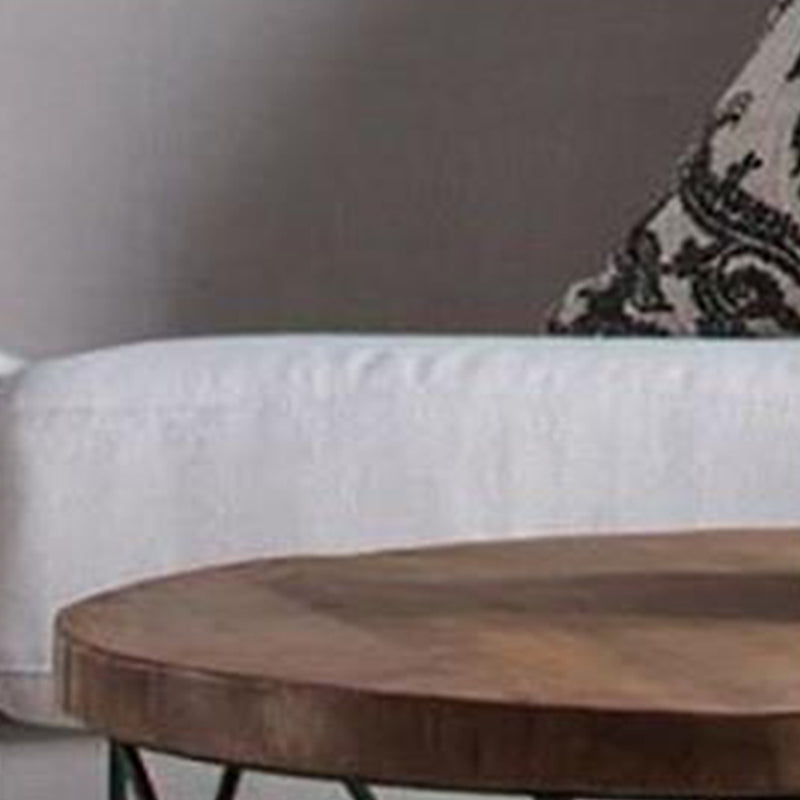 Frame Round Wooden Coffee Cocktail Table 1 Single Coffee Table - 17.7" H