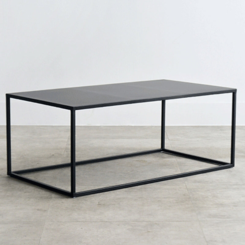 Iron Square Coffee Table with Fram Base in Black Mid-Century Modern