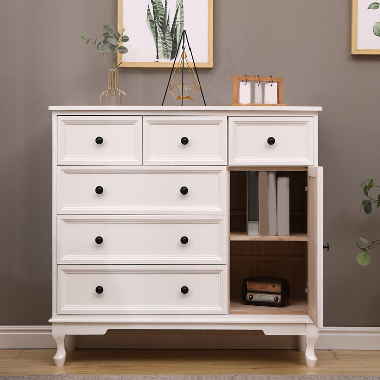 Modern Accent Cabinet with Drawers and Wooden Cabriole Legs Cabinet