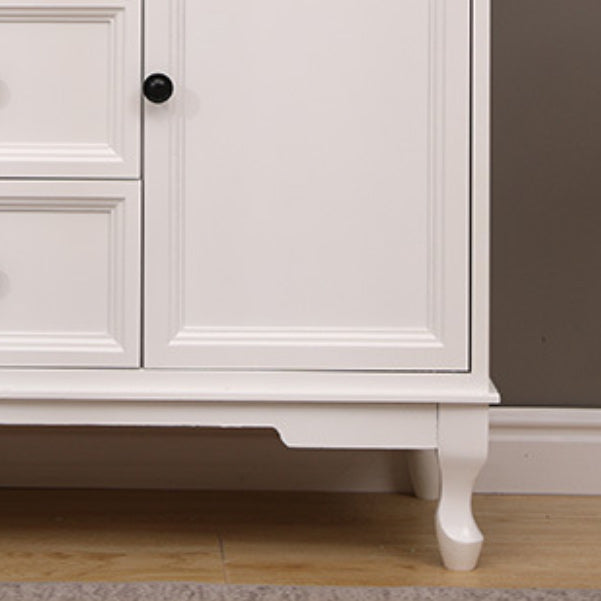 Modern Accent Cabinet with Drawers and Wooden Cabriole Legs Cabinet