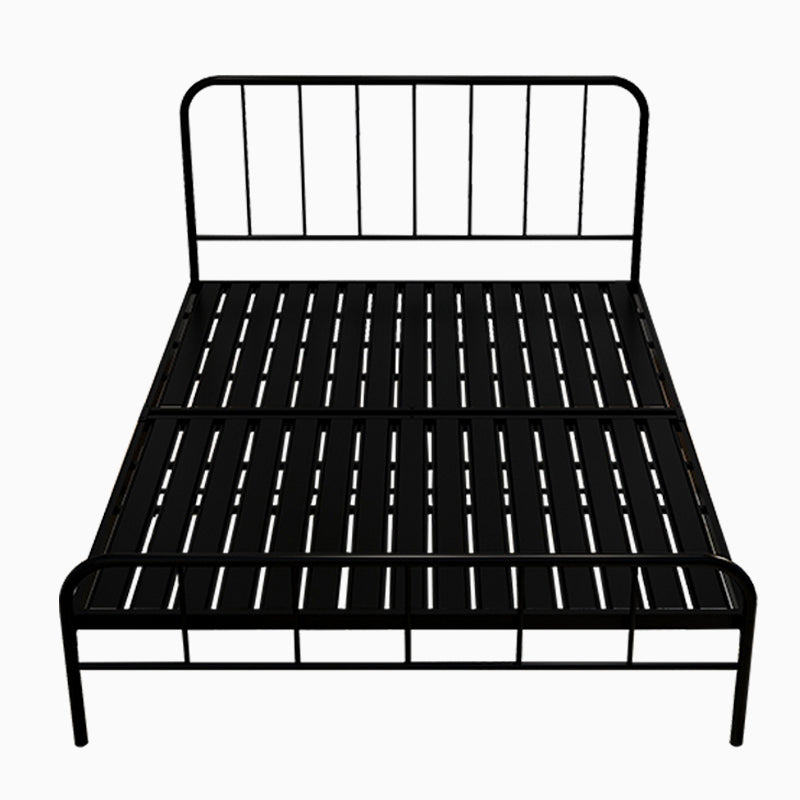 Modern Rectangular Headboard Bed Open-Frame Bed With Metal Legs