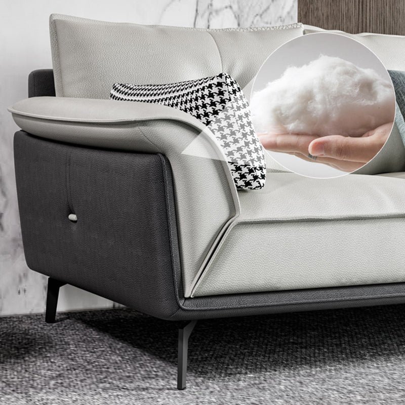 Black 4-seat Flared Arm Sectional Pillow Back Stain-resistant Sectional