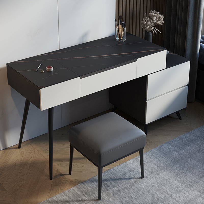 31.49" High Make-up Vanity Slate Vanity Set with Storage Drawers