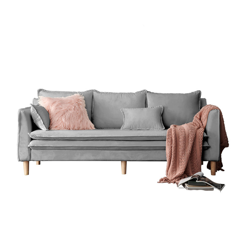 30.3" H 3-seater Square Arm Sofa with Pillows for Living Room