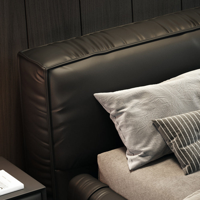 Contemporary Solid Wood with Headboard Rectangular Panel Bed Frame