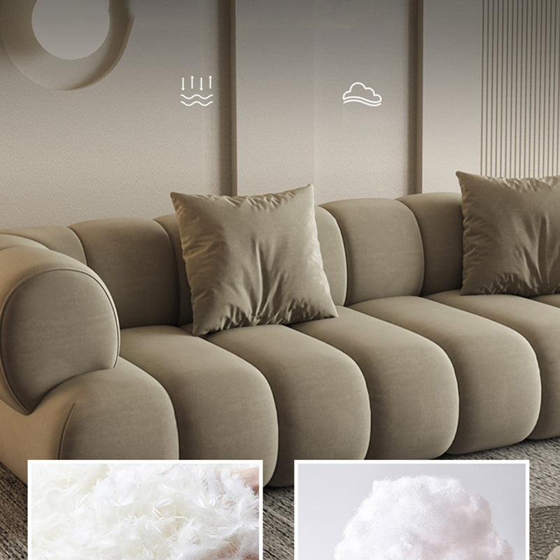 26.37" H Contemporary Green Tuxedo Arm Sewn Pillow Back Sofa