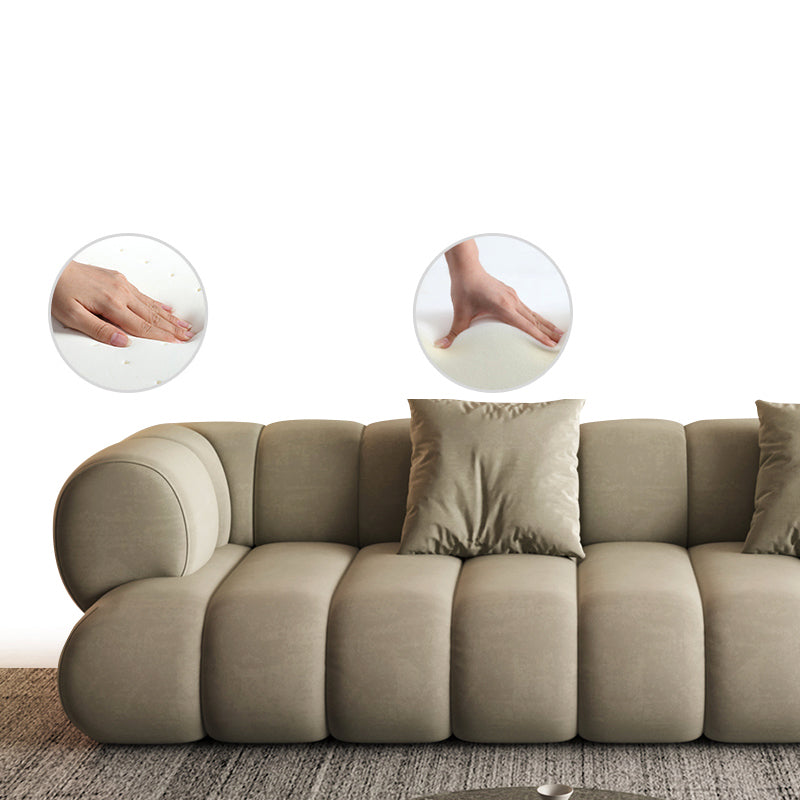 26.37" H Contemporary Green Tuxedo Arm Sewn Pillow Back Sofa