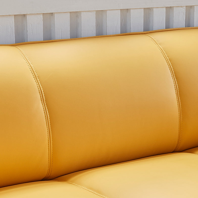 29.53" H Contemporary Faux Leather Slope Arm Sofa for Apartment