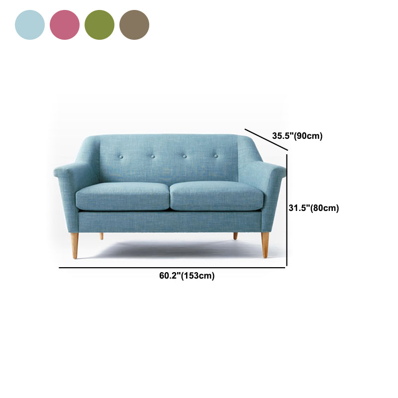 31.5" H Contemporary Cotton Blend Tufted Flared Arm Sofa for Apartment