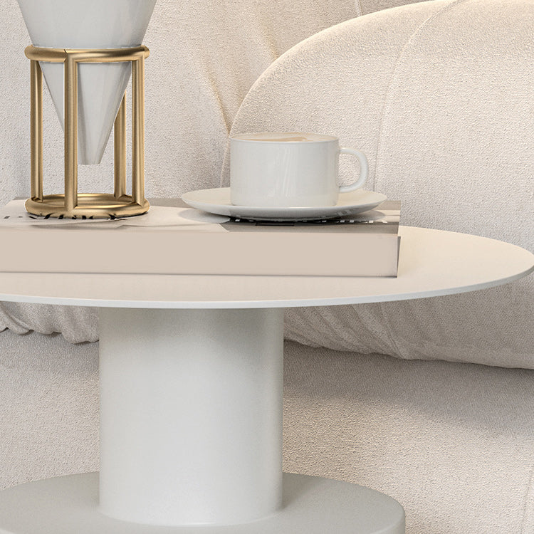 Mid-Century 19.7" Tall Pedestal End Table Round Metal Side Table