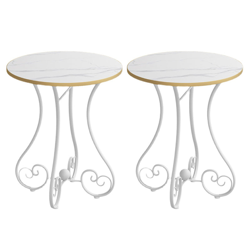 Metal X-base End Table Modernistic Round Side End Table for Living Room