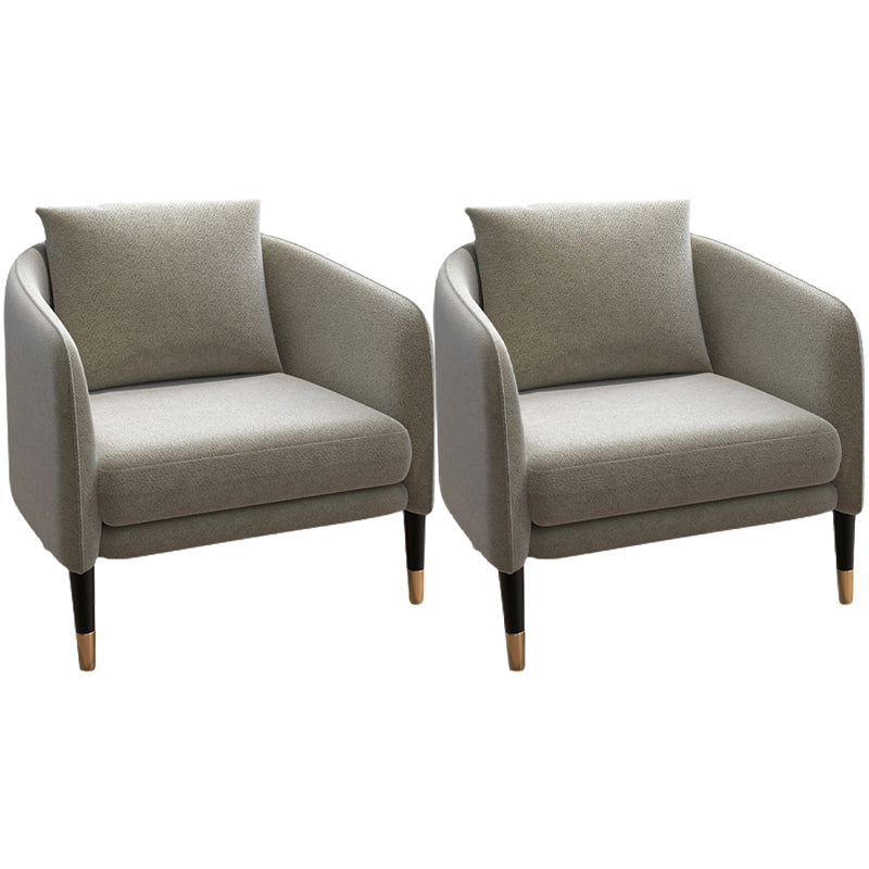 Linen 25.19" Wide Barrel Chair Arms Included Chair with Basic Four Leg