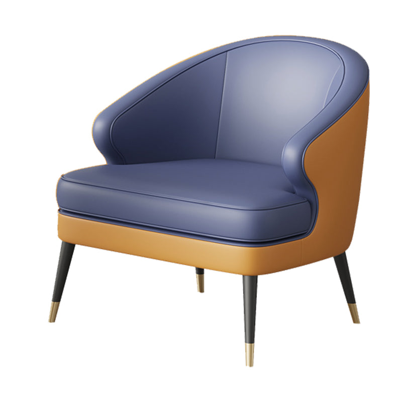 23.62" Wide Arm Chair Faux Leather Recessed Arms Accent Chair