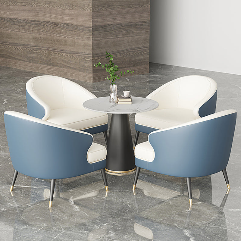 23.62" Wide Arm Chair Faux Leather Recessed Arms Accent Chair