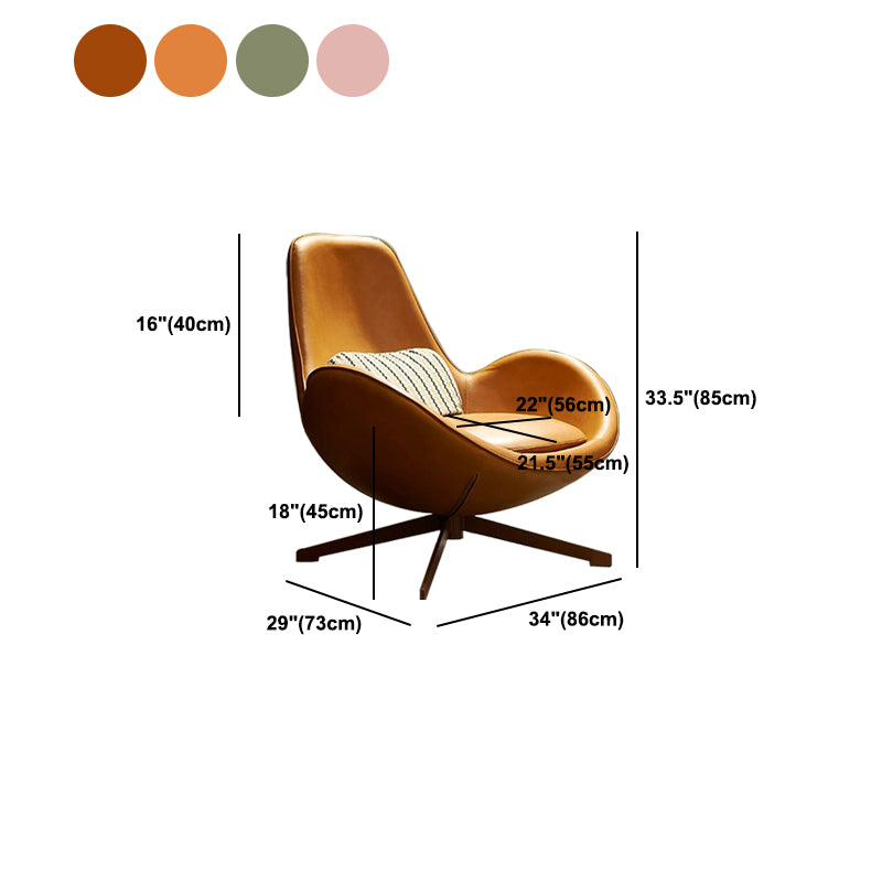 33.85" Wide Arm Chair Flared Arms Accent Chair with 4-Star Leg