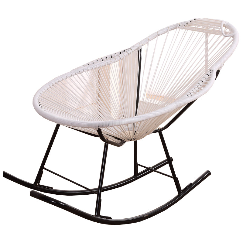 Contemporary Rocking Chair Wicker Wing Chair Back Solid Color Indoor Rocking Chair