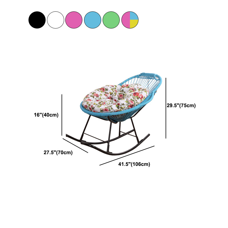 Contemporary Rocking Chair Wicker Wing Chair Back Solid Color Indoor Rocking Chair