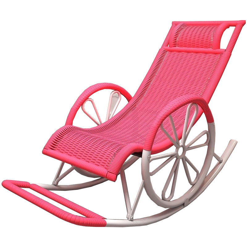 Wicker and Metal Rocking Chair Contemporary Reclining Rocker Chair Spindle