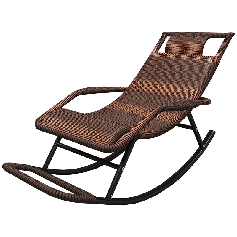 Wicker and Metal Rocking Chair Contemporary Reclining Rocker Chair Spindle