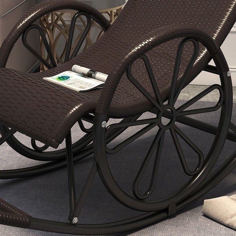 Wicker and Metal Rocking Chair Contemporary Reclining Rocker Chair Spindle