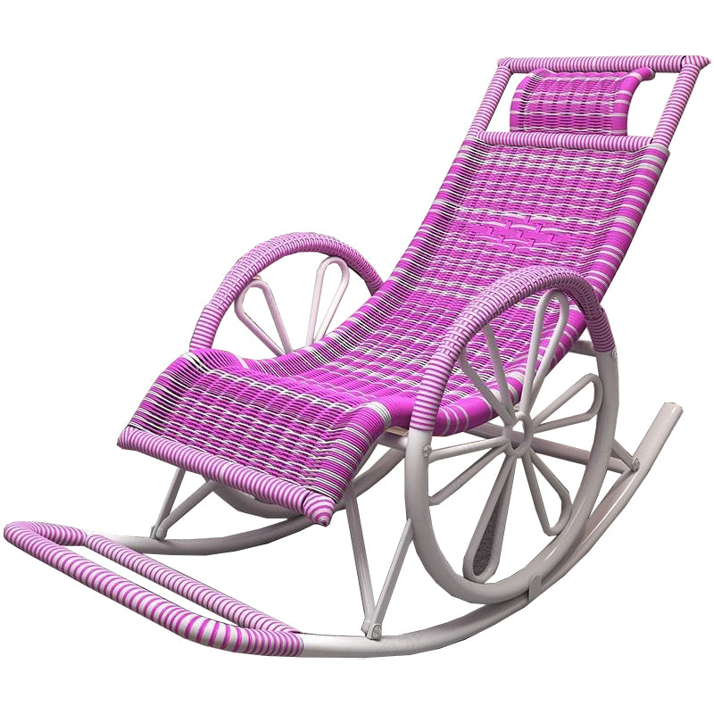 Wicker and Metal Rocking Chair Contemporary Reclining Rocker Chair Spindle