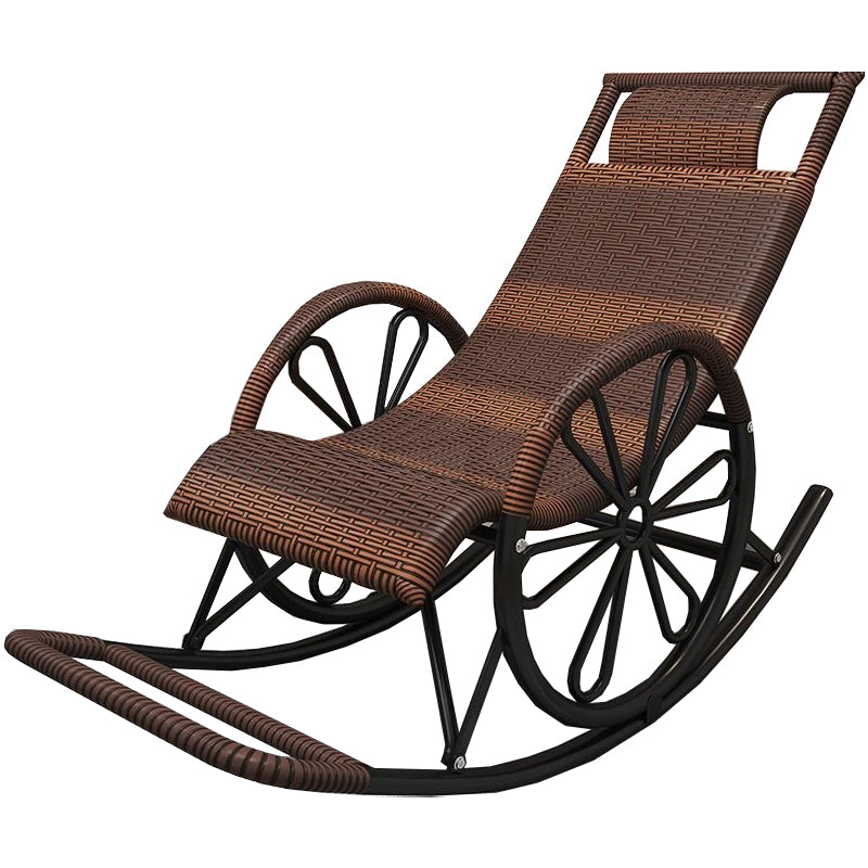 Wicker and Metal Rocking Chair Contemporary Reclining Rocker Chair Spindle