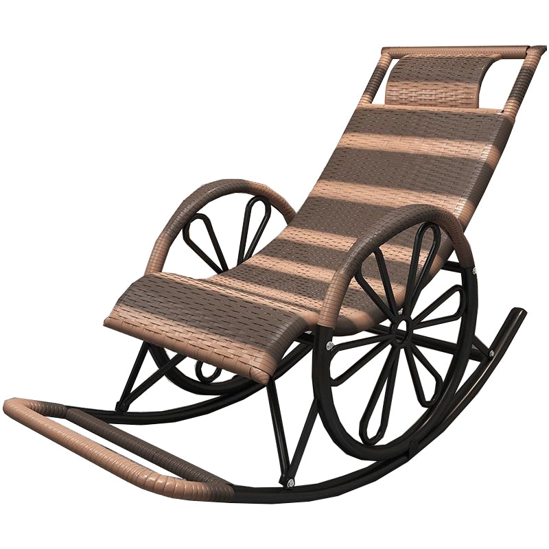 Wicker and Metal Rocking Chair Contemporary Reclining Rocker Chair Spindle