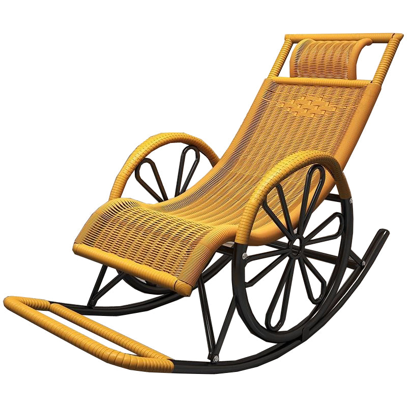 Wicker and Metal Rocking Chair Contemporary Reclining Rocker Chair Spindle