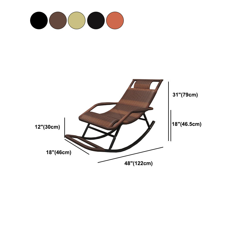 Wicker and Metal Rocking Chair Contemporary Reclining Rocker Chair Spindle