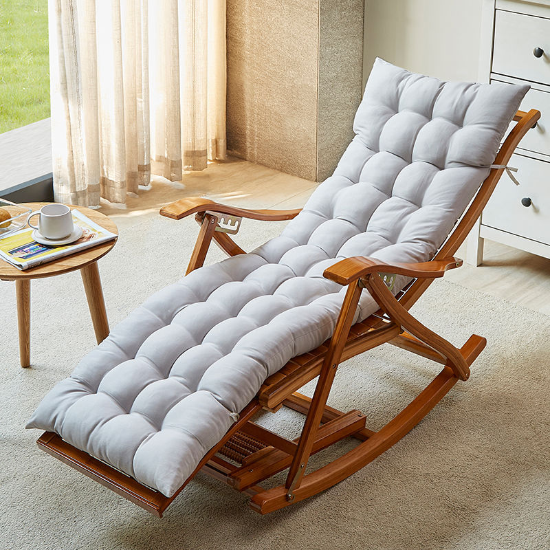 Modern Rocking Chair Bamboo Rocker Chair with Removable Cushions