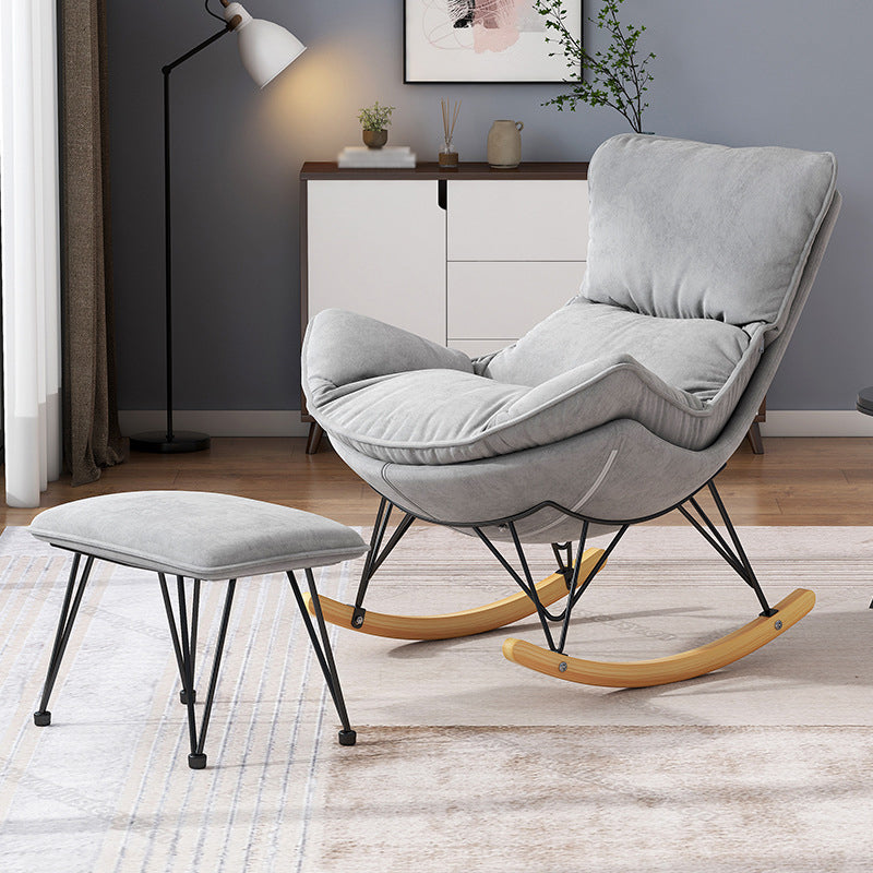 Solid Wood Rocking Chair Contemporary Rocker Chair with Padded Seat